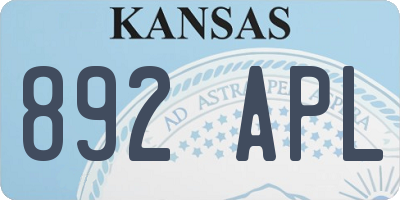KS license plate 892APL