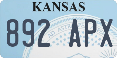 KS license plate 892APX