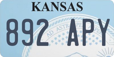 KS license plate 892APY