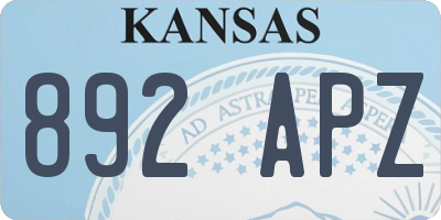 KS license plate 892APZ