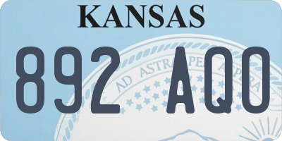KS license plate 892AQO