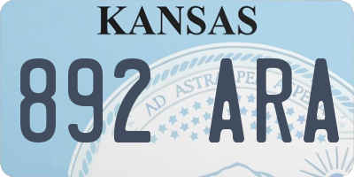 KS license plate 892ARA