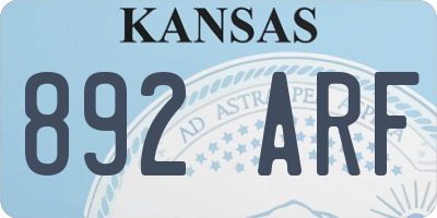 KS license plate 892ARF
