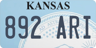 KS license plate 892ARI