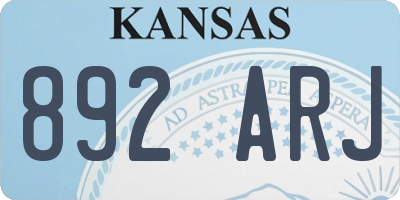 KS license plate 892ARJ