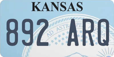 KS license plate 892ARQ