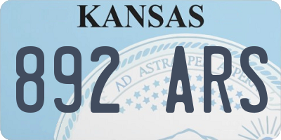 KS license plate 892ARS