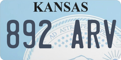 KS license plate 892ARV