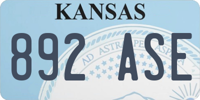 KS license plate 892ASE