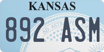 KS license plate 892ASM