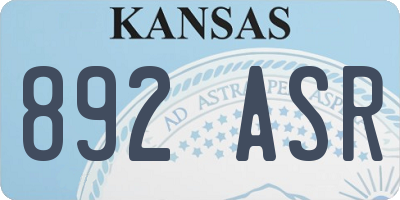 KS license plate 892ASR