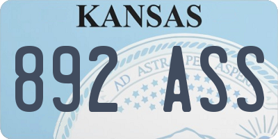KS license plate 892ASS