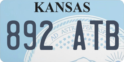 KS license plate 892ATB