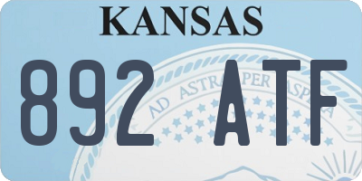 KS license plate 892ATF