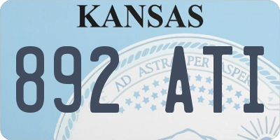 KS license plate 892ATI