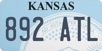 KS license plate 892ATL