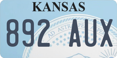 KS license plate 892AUX