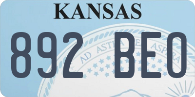 KS license plate 892BEO