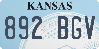 KS license plate 892BGV