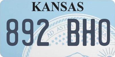 KS license plate 892BHO