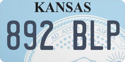 KS license plate 892BLP