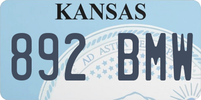KS license plate 892BMW