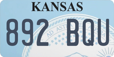 KS license plate 892BQU