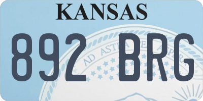 KS license plate 892BRG