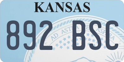 KS license plate 892BSC