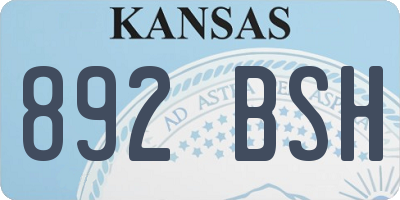 KS license plate 892BSH