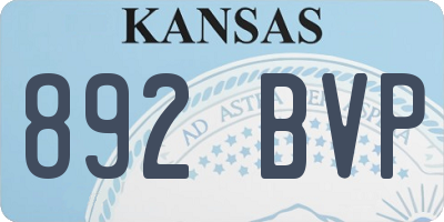 KS license plate 892BVP
