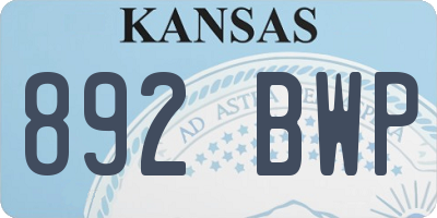 KS license plate 892BWP