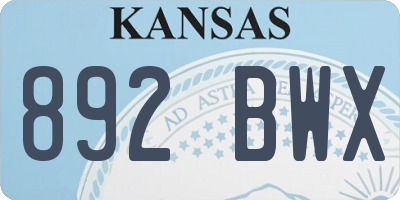 KS license plate 892BWX