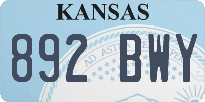 KS license plate 892BWY