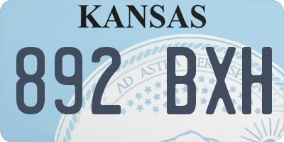 KS license plate 892BXH