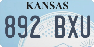 KS license plate 892BXU