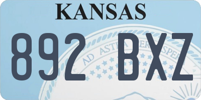 KS license plate 892BXZ