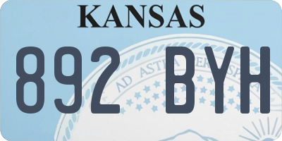KS license plate 892BYH