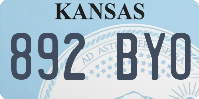 KS license plate 892BYO