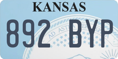 KS license plate 892BYP