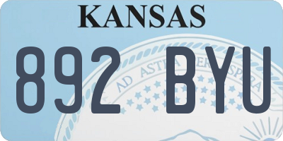 KS license plate 892BYU