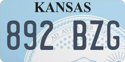 KS license plate 892BZG