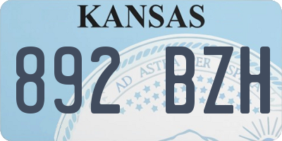 KS license plate 892BZH