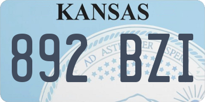 KS license plate 892BZI