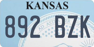 KS license plate 892BZK