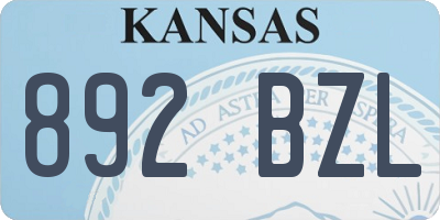 KS license plate 892BZL