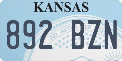 KS license plate 892BZN
