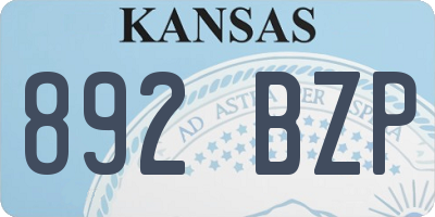 KS license plate 892BZP