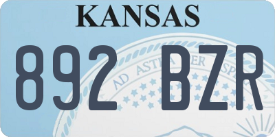 KS license plate 892BZR