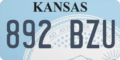 KS license plate 892BZU